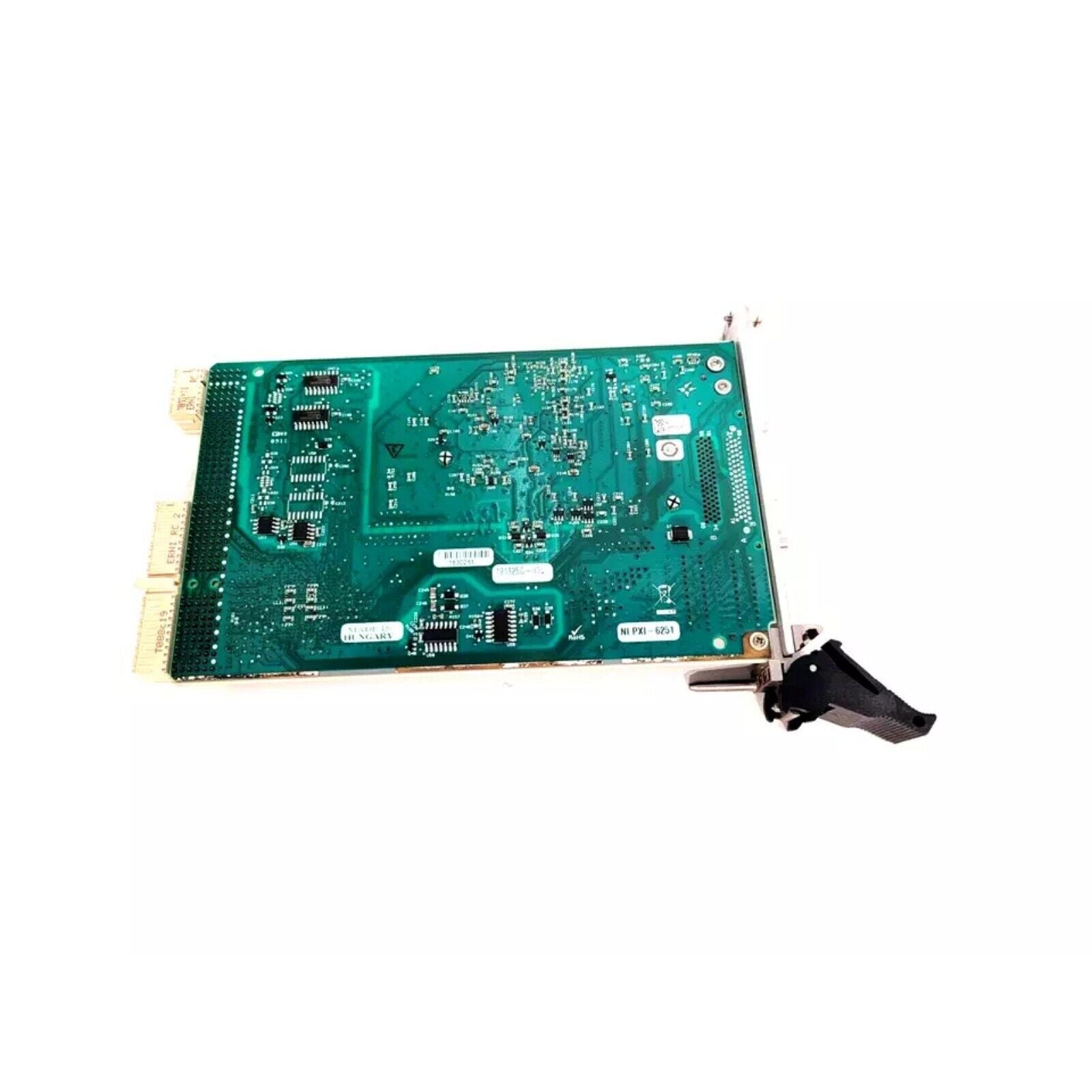 NI PXI-6251 Multifunction I/O Module. Green circuit board for industrial automation.