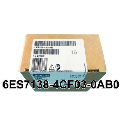 Siemens SIMATIC ET 200S 6ES7138-4CF03-0AB0 PM-E Power Module packaging, product details visible.