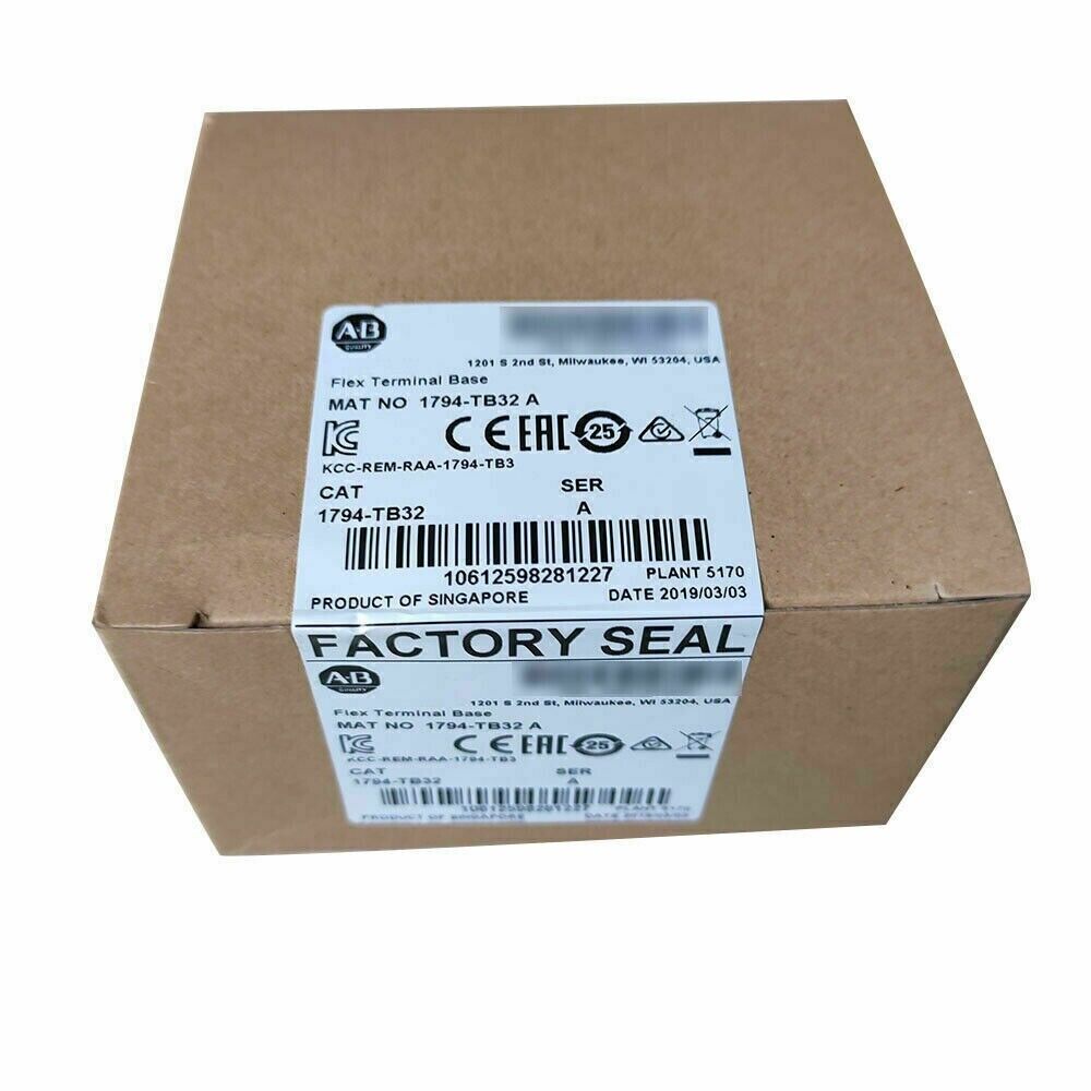 Allen-Bradley 1794-TB32 Flex Terminal Base with Factory Seal, product of Singapore.