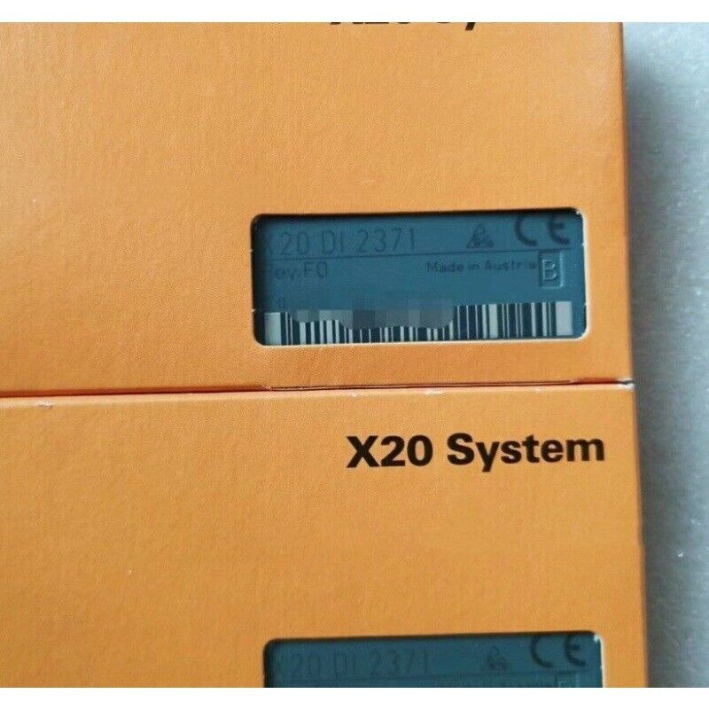 B&R X20 DI2371 Input Module. Orange packaging with product information, featuring 'X20 System'.