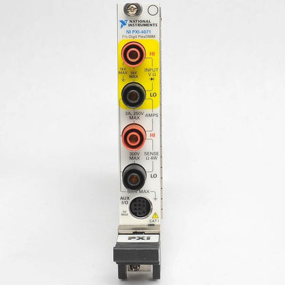 National Instruments PXI-4071 PXI Digital Multimeter, front view with ports and labels, for data acquisition.
