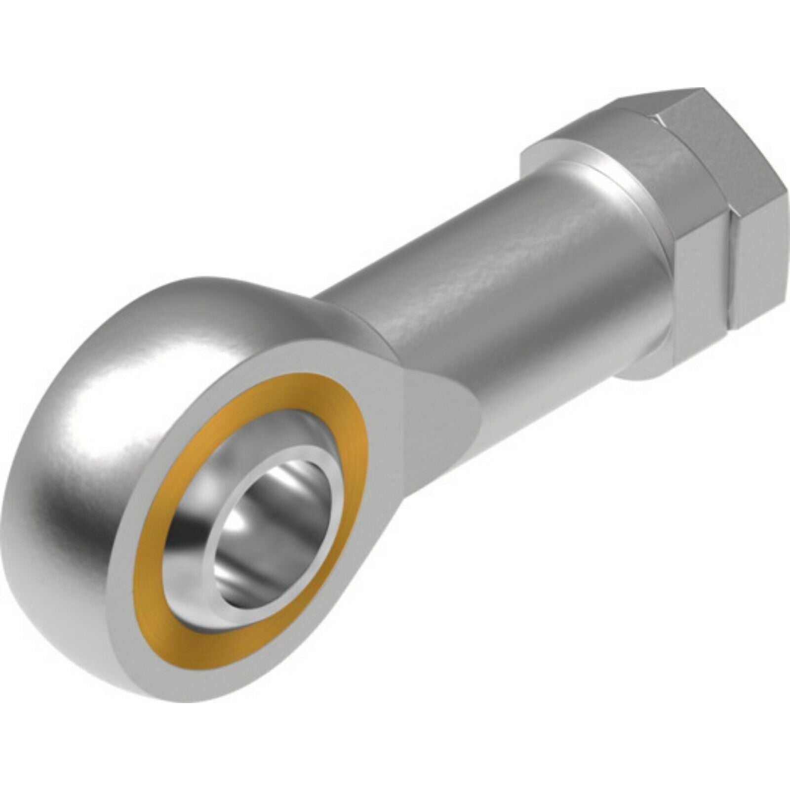 Festo SGS-M16X1,5 Rod End Bearing Mounting Assembly. Silver industrial automation part.