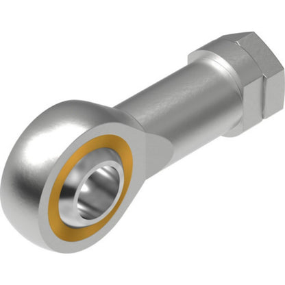 Festo SGS-M16X1,5 Rod End Bearing Mounting Assembly. Silver industrial automation part.