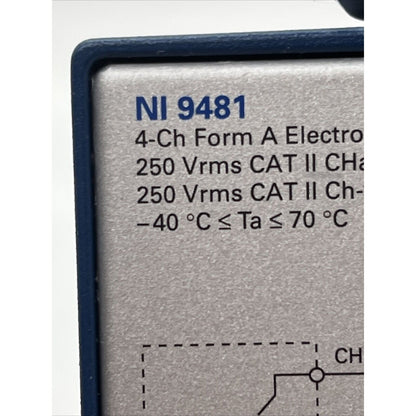 NI-9481 C Series Relay Output Module, 250 Vrms CAT II, industrial automation part, -40°C to 70°C temperature range