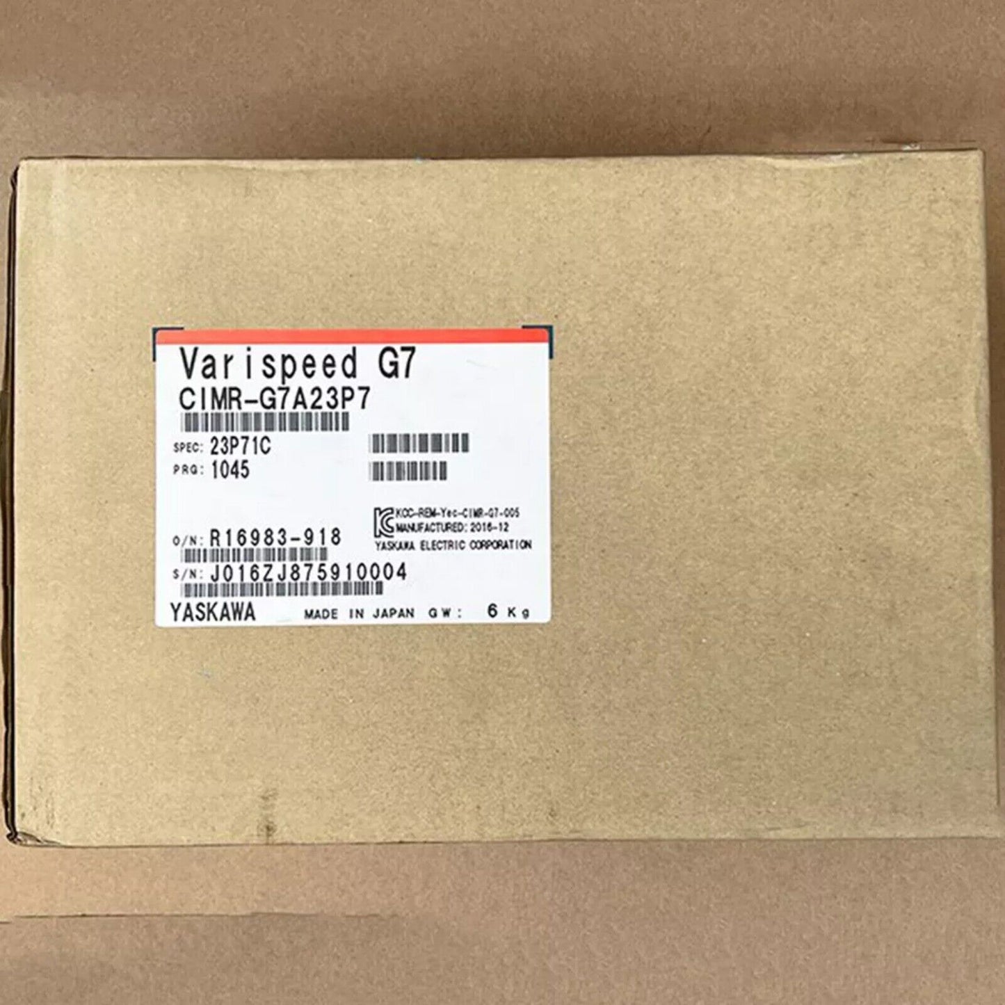 Yaskawa Varispeed G7 CIMR-G7A23P7 Inverter box, new industrial automation part, Made in Japan