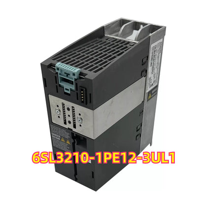 Siemens 6SL3210-1PE12-3UL1 SINAMICS Power Module, industrial automation part with black and gray design.