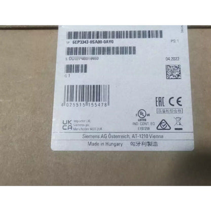 Siemens 6EP3343-0SA00-0AY0 power supply label detail, Made in Hungary