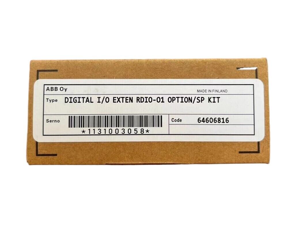 ABB RDIO-01 Module in box. Digital I/O EXTEN RDIO-01 OPTION/SP KIT. Made in Finland.
