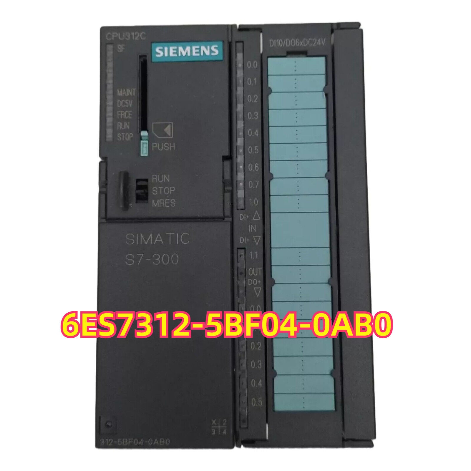 Siemens SIMATIC S7-300 PLC CPU 312C Module, 6ES7312-5BF04-0AB0, industrial automation part.