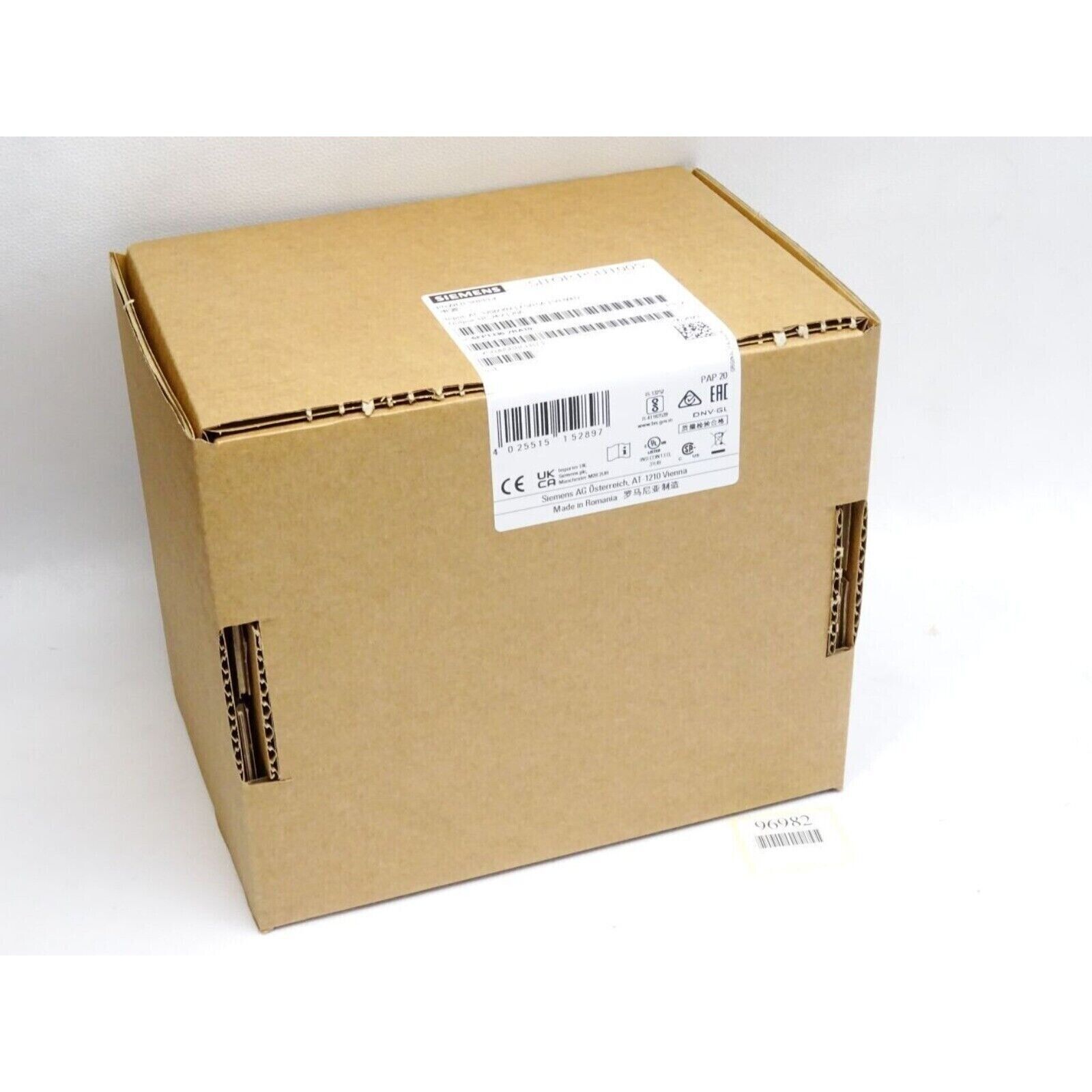 Siemens SITOP PSU100S power supply product packaging, brown cardboard box with label