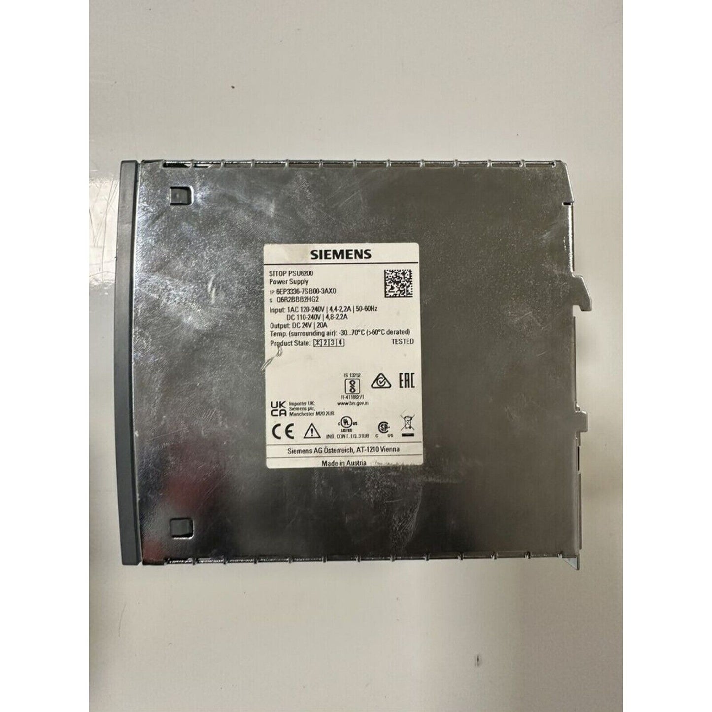 Siemens SITOP PSU6200 Power Supply, DC 24V/20A Output, Industrial Automation