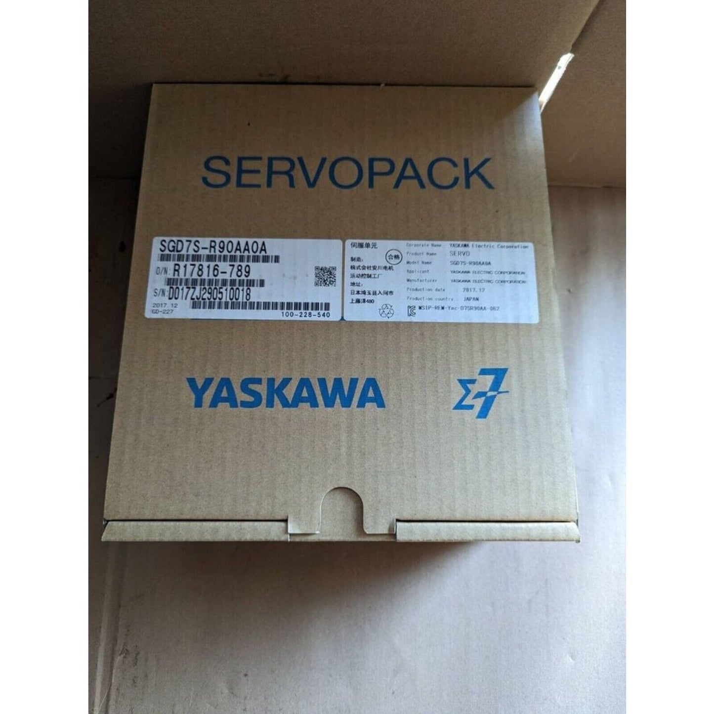 Servo Drive | YASKAWA | SGD7S-R90AA0A AC Servo Drive Factory stored item