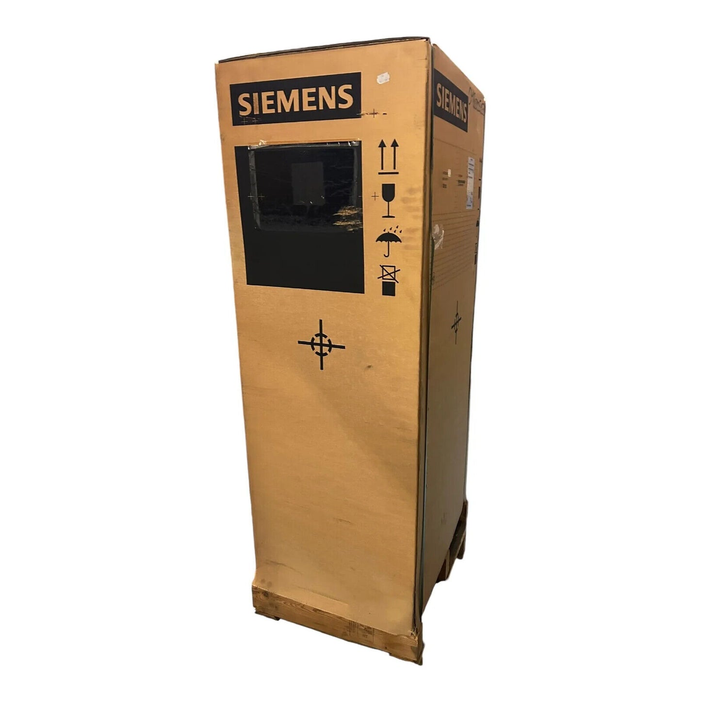 Siemens S120 BASIC LINE MODULE in a cardboard box ready for shipment, PLC module