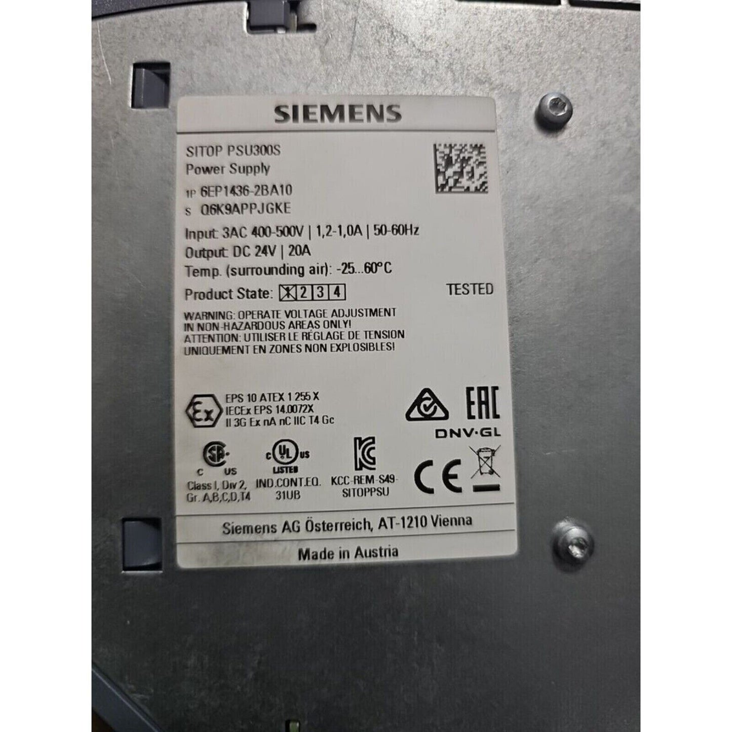 Siemens SITOP PSU300S Power Supply 6EP1436-2BA10 Industrial Automation