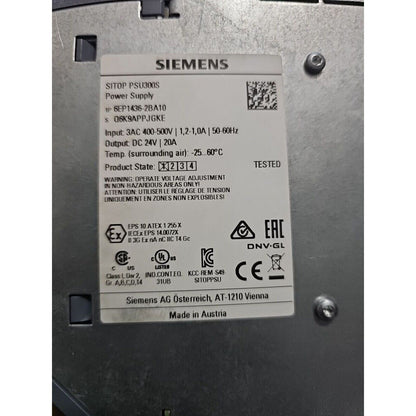 Siemens SITOP PSU300S Power Supply 6EP1436-2BA10 Industrial Automation