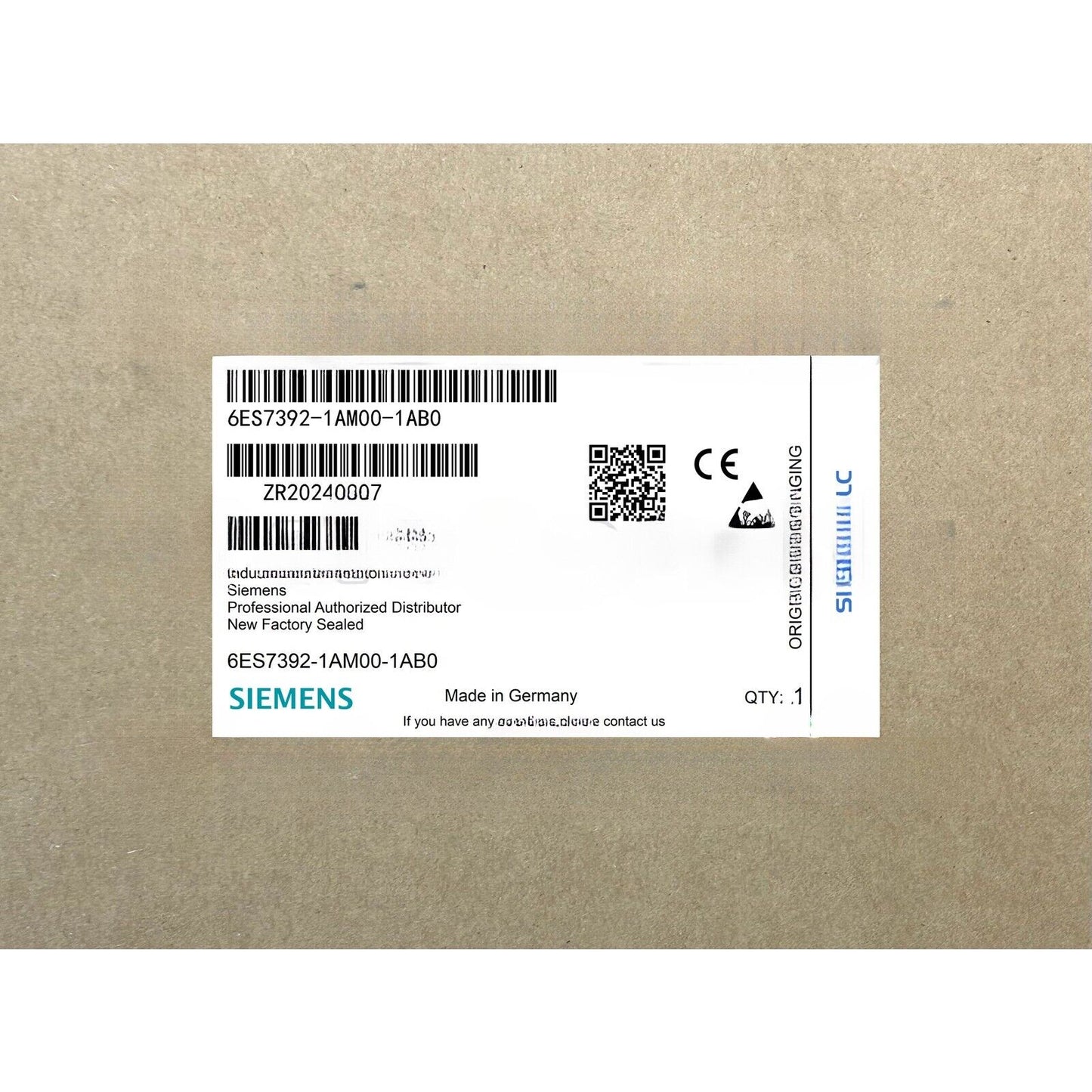 Siemens 6ES7392-1AM00-1AB0 PLC component, new factory sealed, Made in Germany