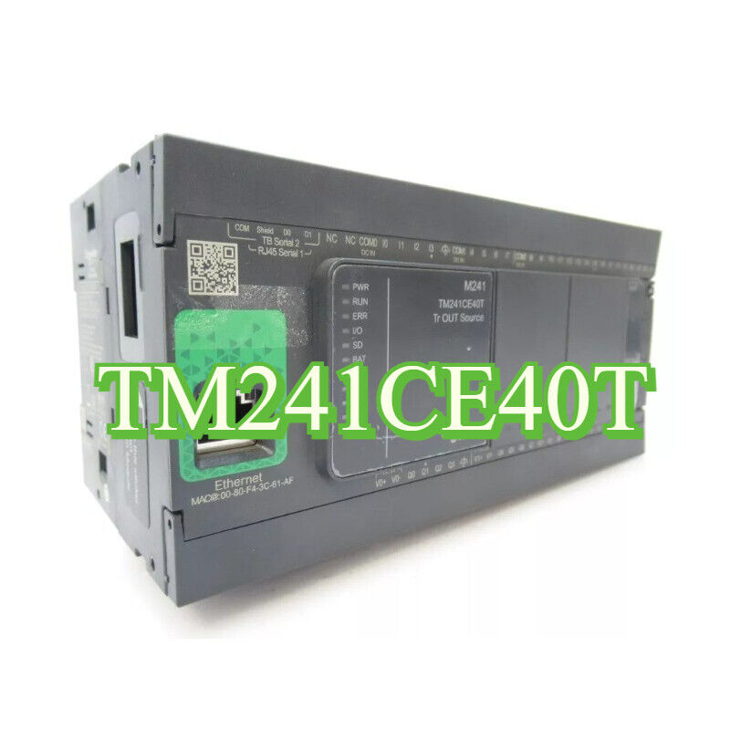 Schneider TM241CE40T PLC Module, industrial automation equipment.