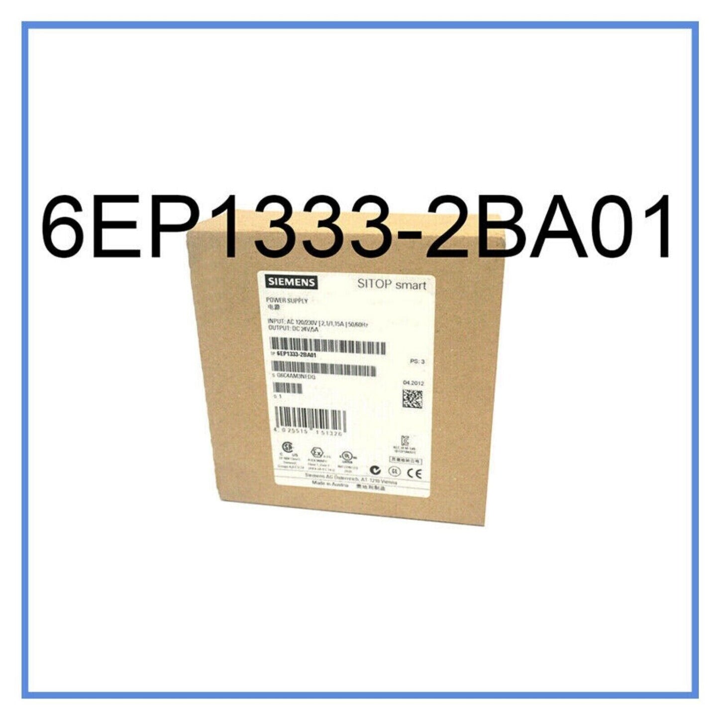 Power Supply | Siemens | 6EP1333-2BA01 SITOP smart 120 W power supply 6EP1 333-2BA01