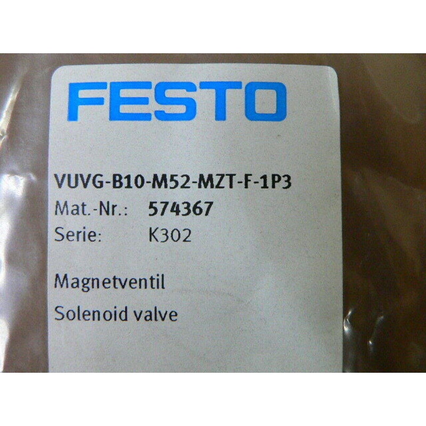 New Festo VUVG-B10-M52-MZT-F-1P3 574367 Air solenoid valve