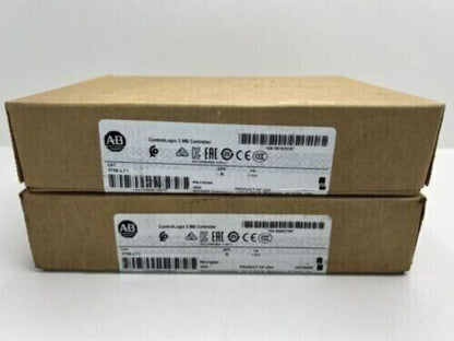 Allen-Bradley 1756-L71 ControlLogix PLC Controller boxes. New in box, brown packaging. Industrial automation.