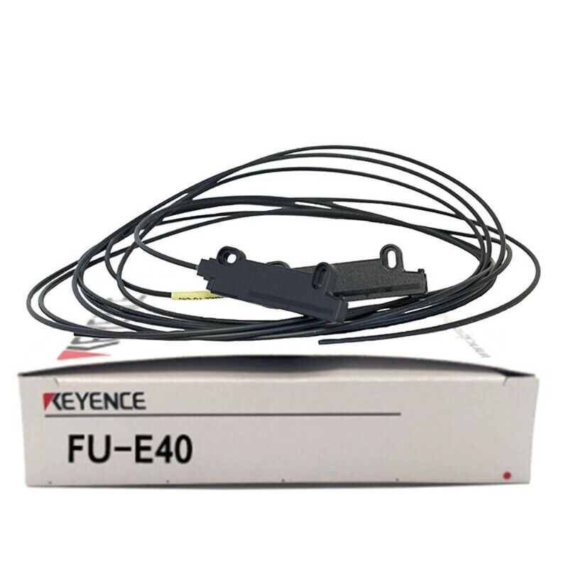Keyence FU-E40 Fiber Optic Sensor in box. Industrial automation sensor.