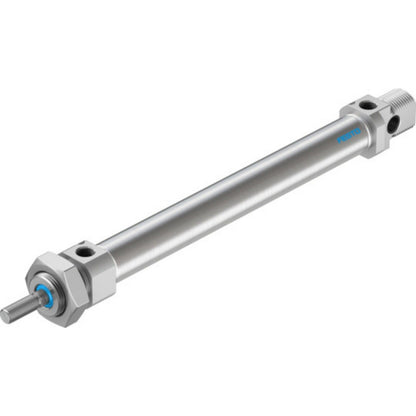 Festo DSNU-20-150-PPV-A pneumatic cylinder, industrial automation component. Features Festo logo, stainless steel.