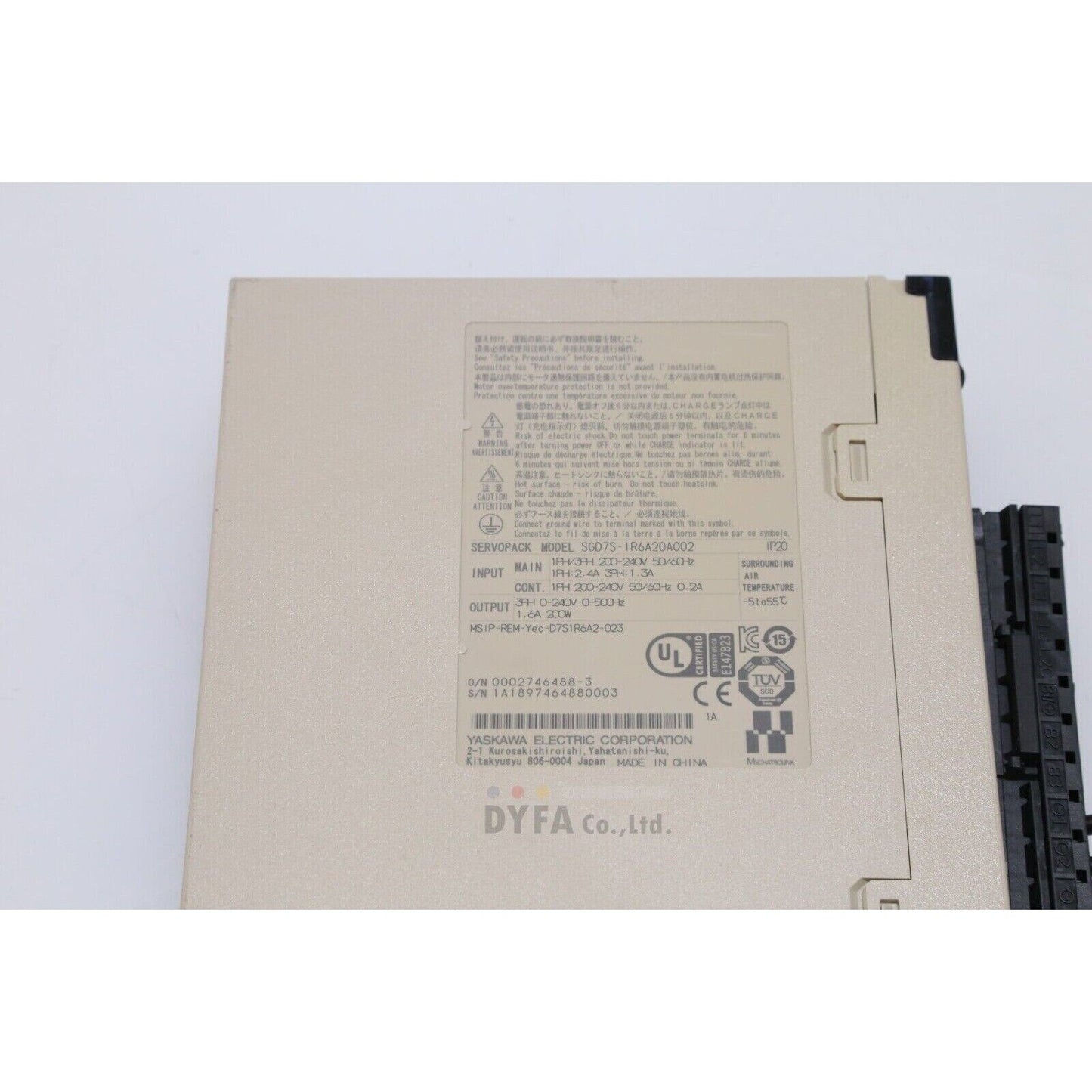 Servo Drive | YASKAWA | SGD7S-1R6A20A002 AC SERVO DRIVER 200W DRV-I-4224=9D2C