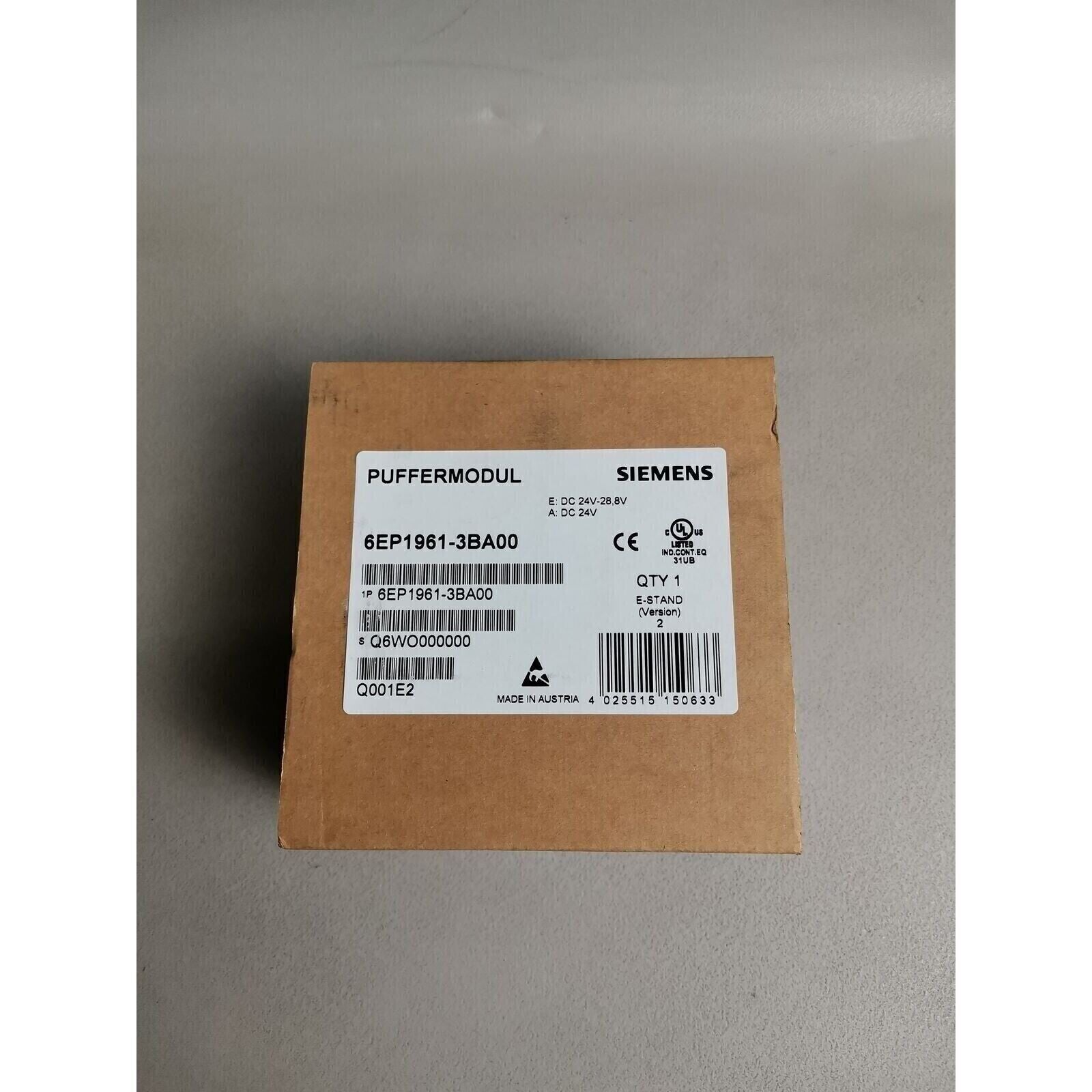 Siemens 6EP1961-3BA00 PufferModul power supply unit, industrial automation part. DC 24V, Made in Austria.