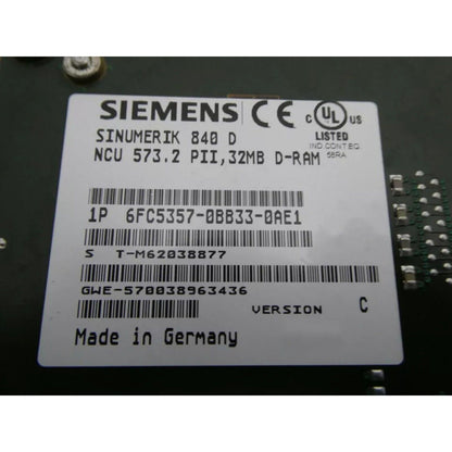 PLC | Siemens | 6FC5357-0BB33-0AE1 6FC5 357-0BB33-0AE1 SINUMERIK 840D/DE NCU 573.2