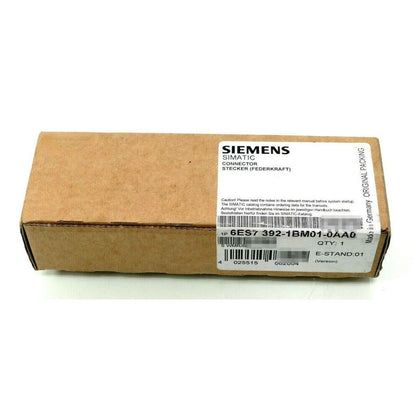 Siemens S7-300 front connector in brown packaging, industrial automation part 6ES7 392-1BM01-0AA0
