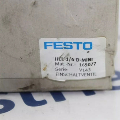 Festo HEL-1/4-D-MINI on/off valve with product details. Industrial automation part.