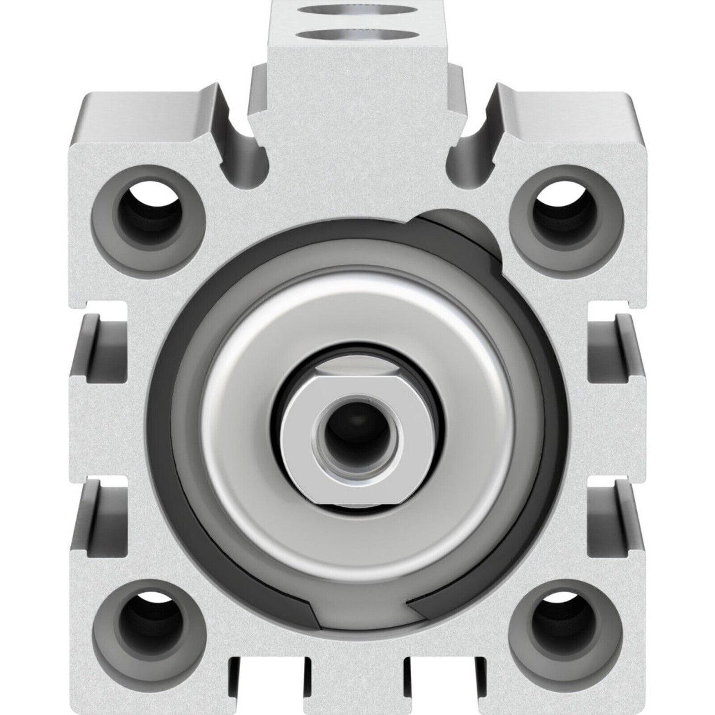 Festo ADVC-32-10-I-P short stroke cylinder, industrial automation component, silver pneumatic design