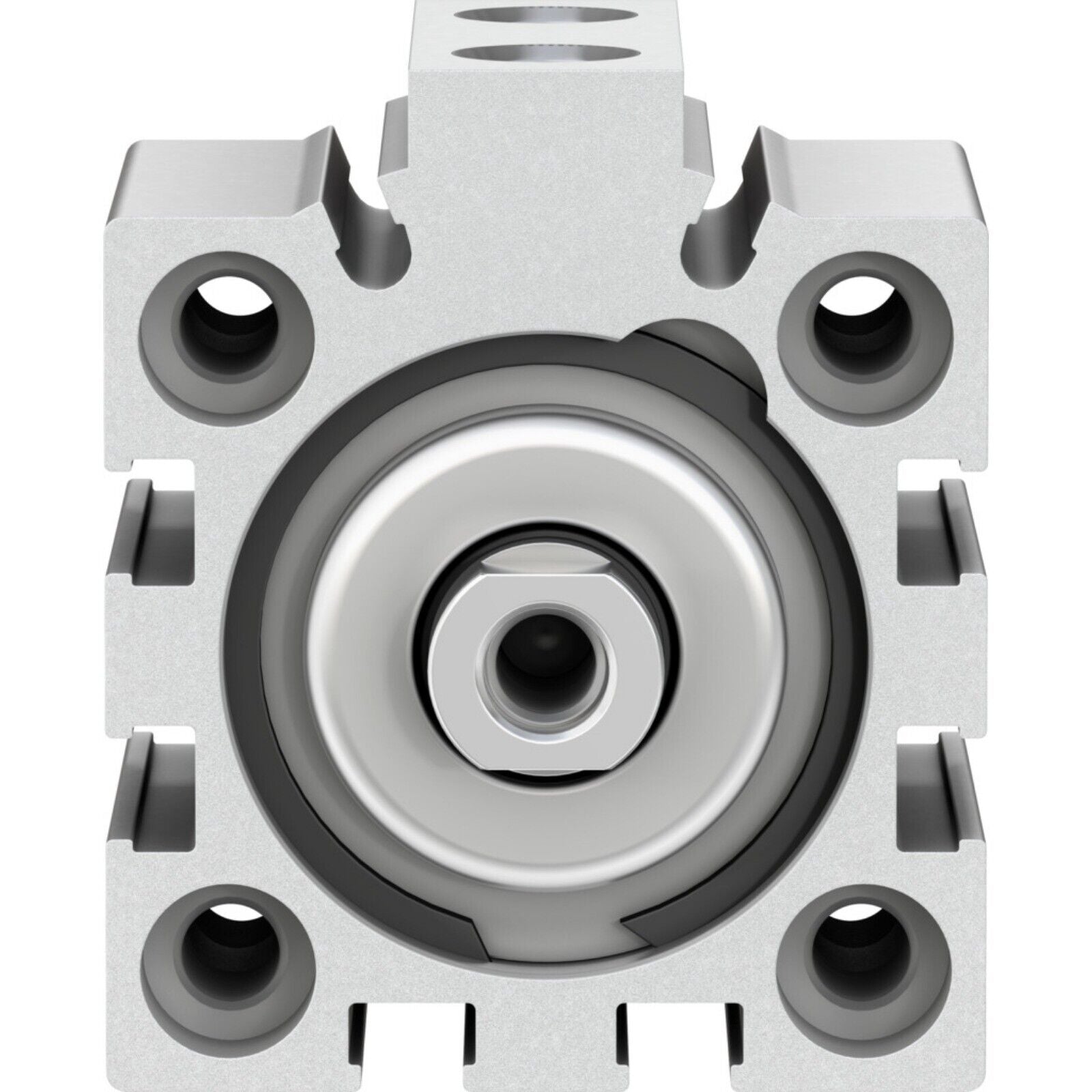 Festo ADVC-32-10-I-P short stroke cylinder, industrial automation component, silver pneumatic design