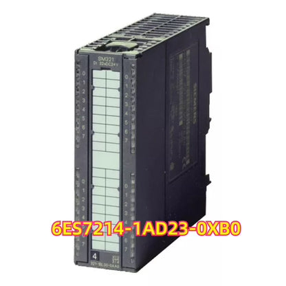 Siemens SIMATIC S7-200 PLC Module 6ES7214-1AD23-0XB0, industrial automation part, black, with labels and numbers.