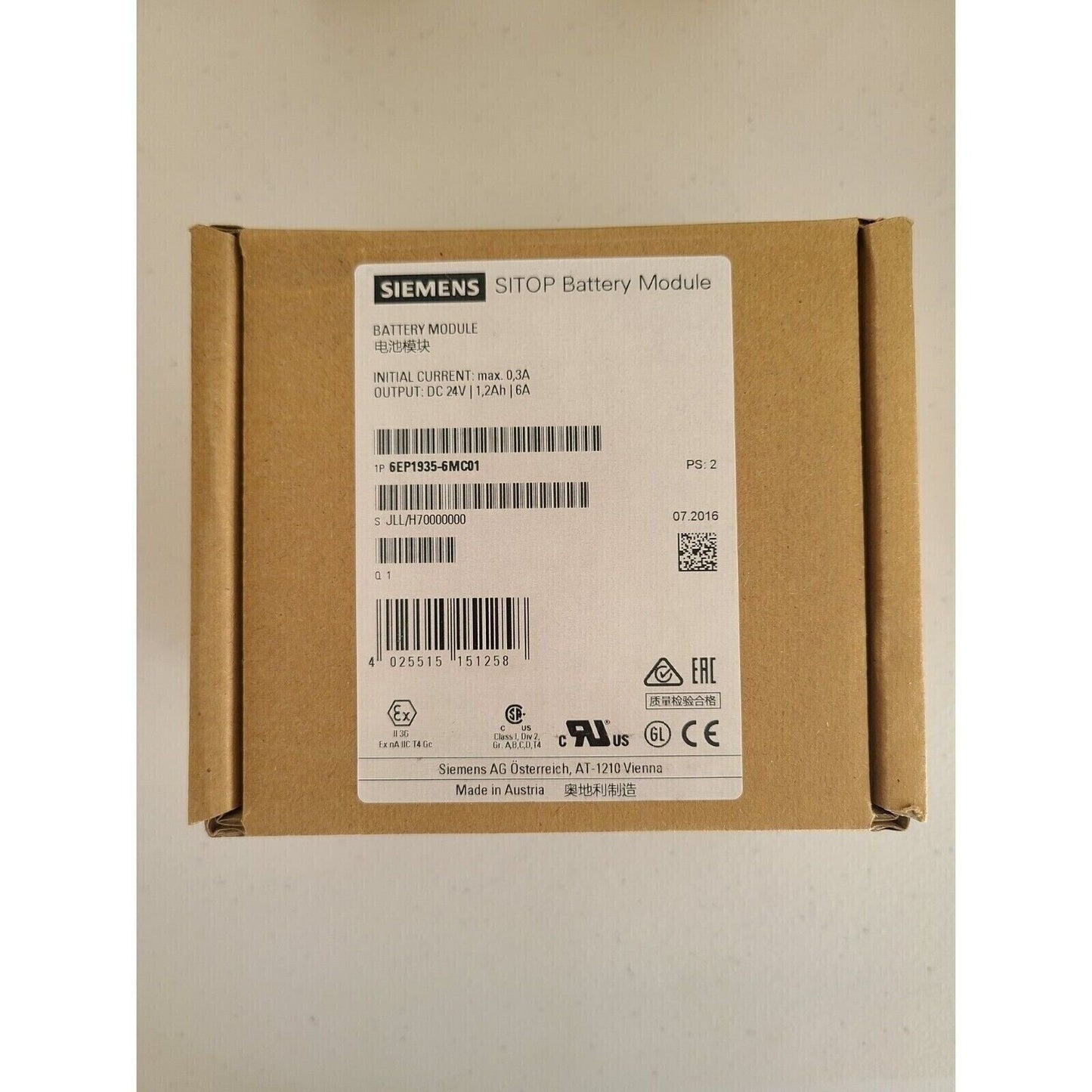 Siemens SITOP battery module 6EP1935-6MC01, 24V industrial automation part