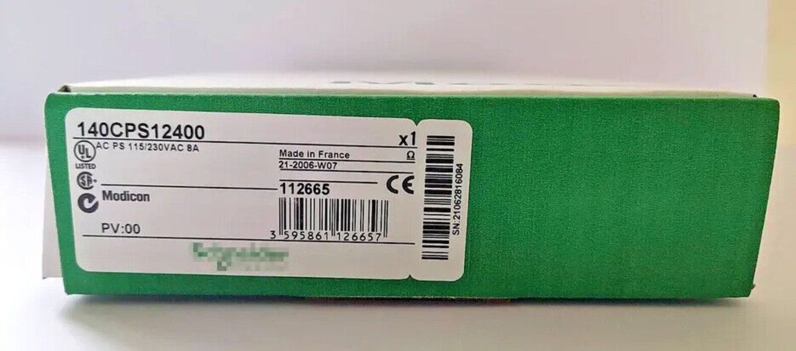Schneider 140CPS12400 Power Supply Unit, industrial automation part, Made in France, fast shipment available.