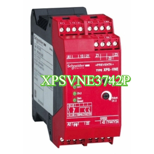 Schneider Electric XPSVNE3742P Safety Relay - Red industrial automation component
