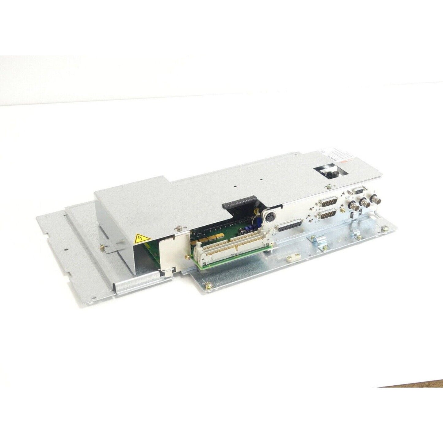 Siemens 6FC5103-0AD01-0AA0 operator panel. Industrial automation PLC component with metallic casing and connectors.