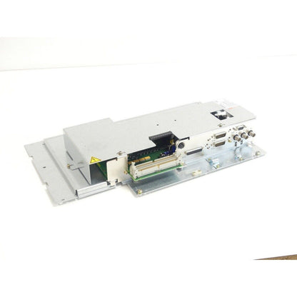 Siemens 6FC5103-0AD01-0AA0 operator panel. Industrial automation PLC component with metallic casing and connectors.