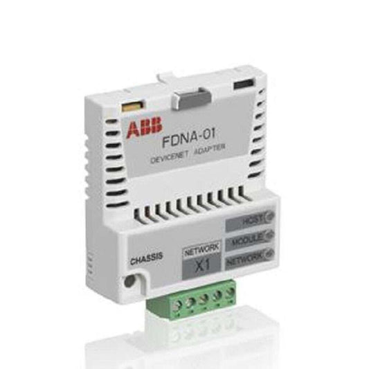 ABB FDNA-01 DeviceNet Adapter Module, industrial automation part, white plastic and green connector