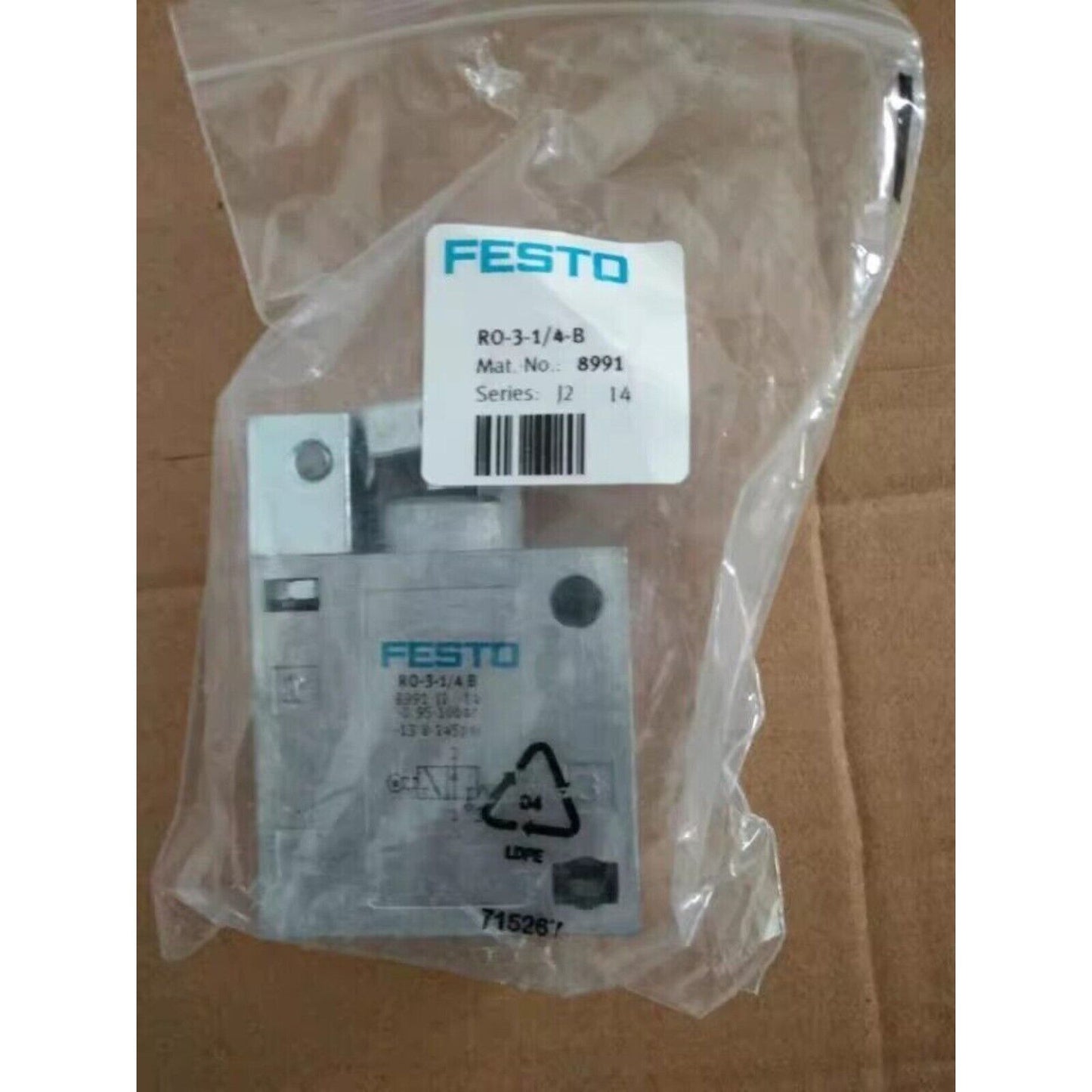 FESTO RO-3-1/4-B Roller lever valve, series 12, industrial automation part
