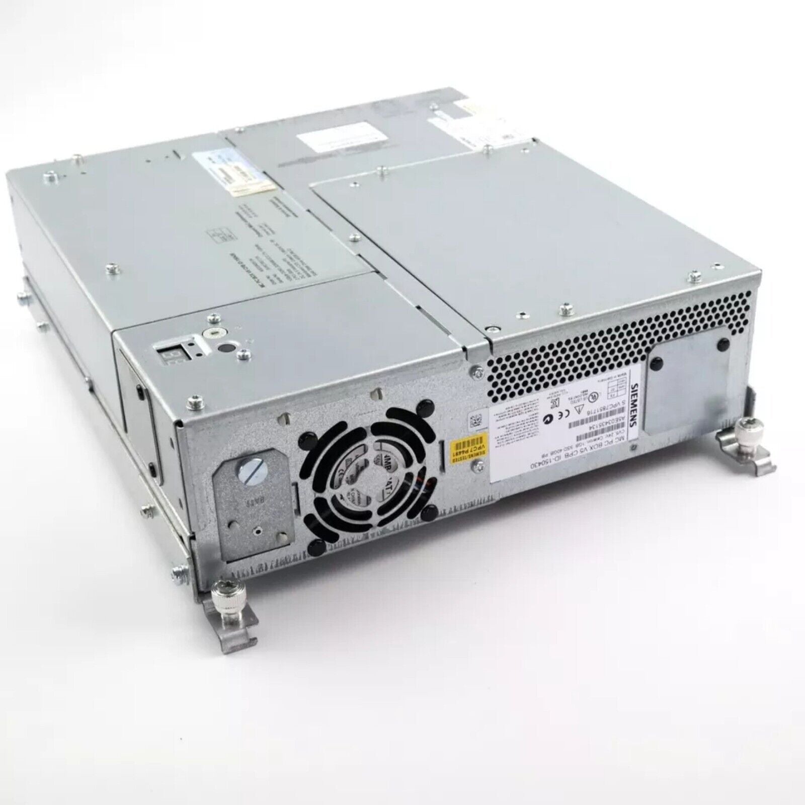 Siemens SINUMERIK PCU 50.5-C PLC module. Industrial automation part in a metallic casing with fan, model information visible.
