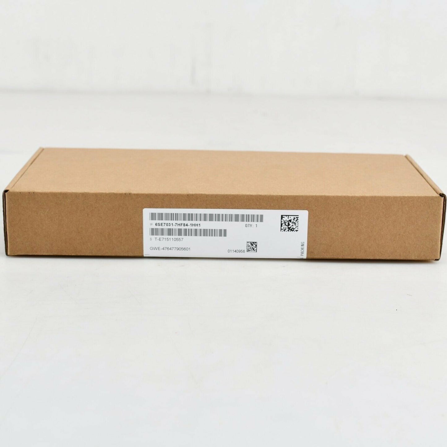 Siemens 6SE7031-7HF84-1HH1 Precharging Module in brown cardboard box, industrial automation part.