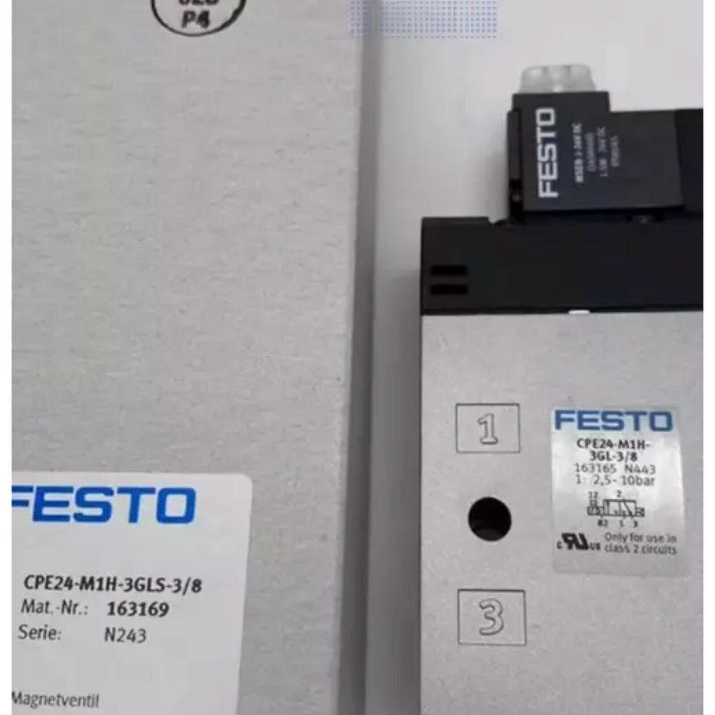 Festo CPE24-M1H-3GLS-3/8 Solenoid Valve, industrial automation part with specifications.