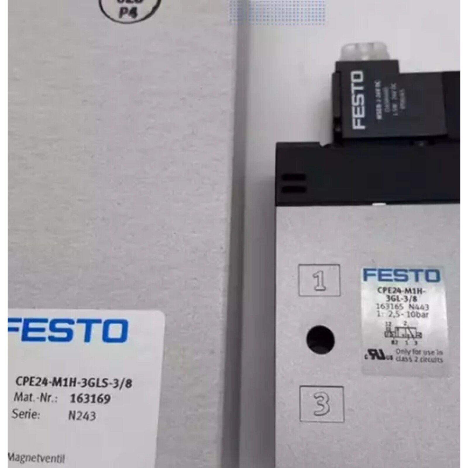 Festo CPE24-M1H-3GLS-3/8 Solenoid Valve, industrial automation part with specifications.