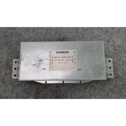 Siemens 6SE7031-8ES87-0FA1 suppression filter, industrial automation part. Gray metal housing.