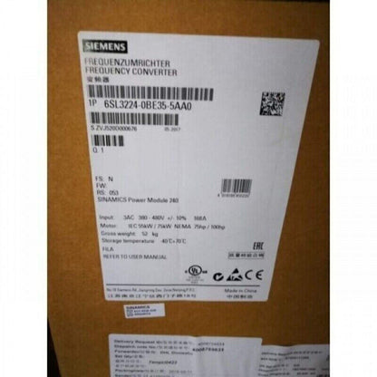 Siemens SINAMICS G120 PM240 Power Module, model 6SL3224-0BE35-5AA0, industrial automation part.