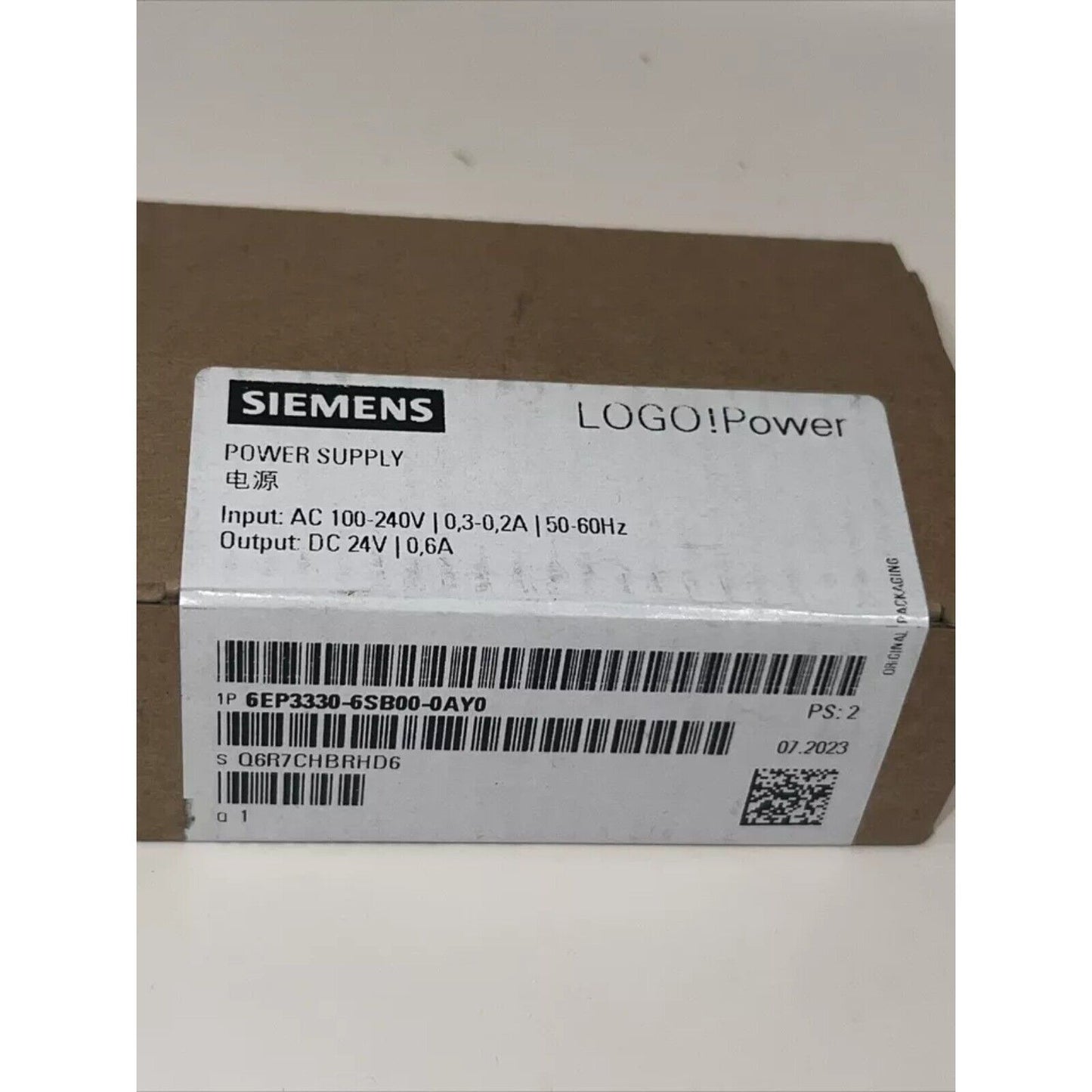 Siemens LOGO!Power 6EP3330-6SB00-0AY0 PLC Power Supply in original packaging, industrial automation part