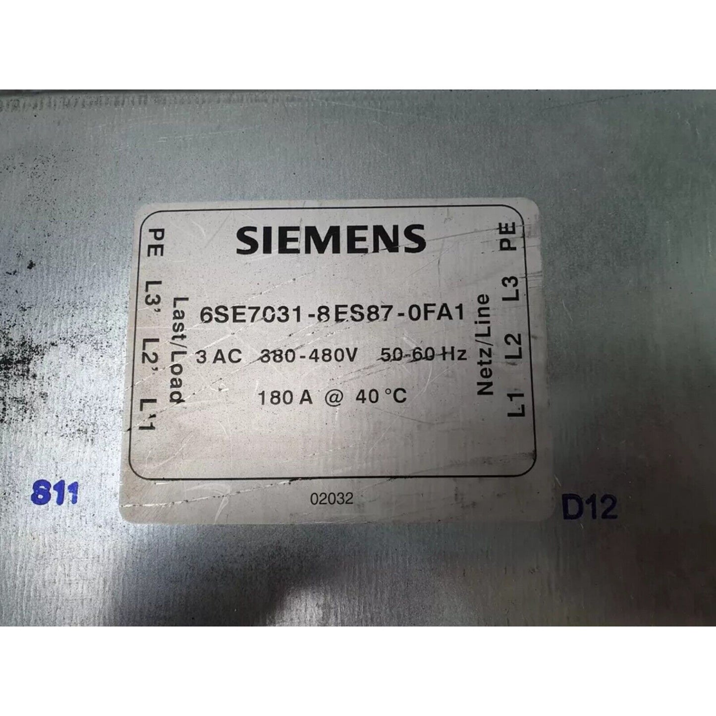 Drive | Siemens | 6SE7031-8ES87-0FA1 6SE7 031-8ES87-0FA1 SUPPRESSION FILTER