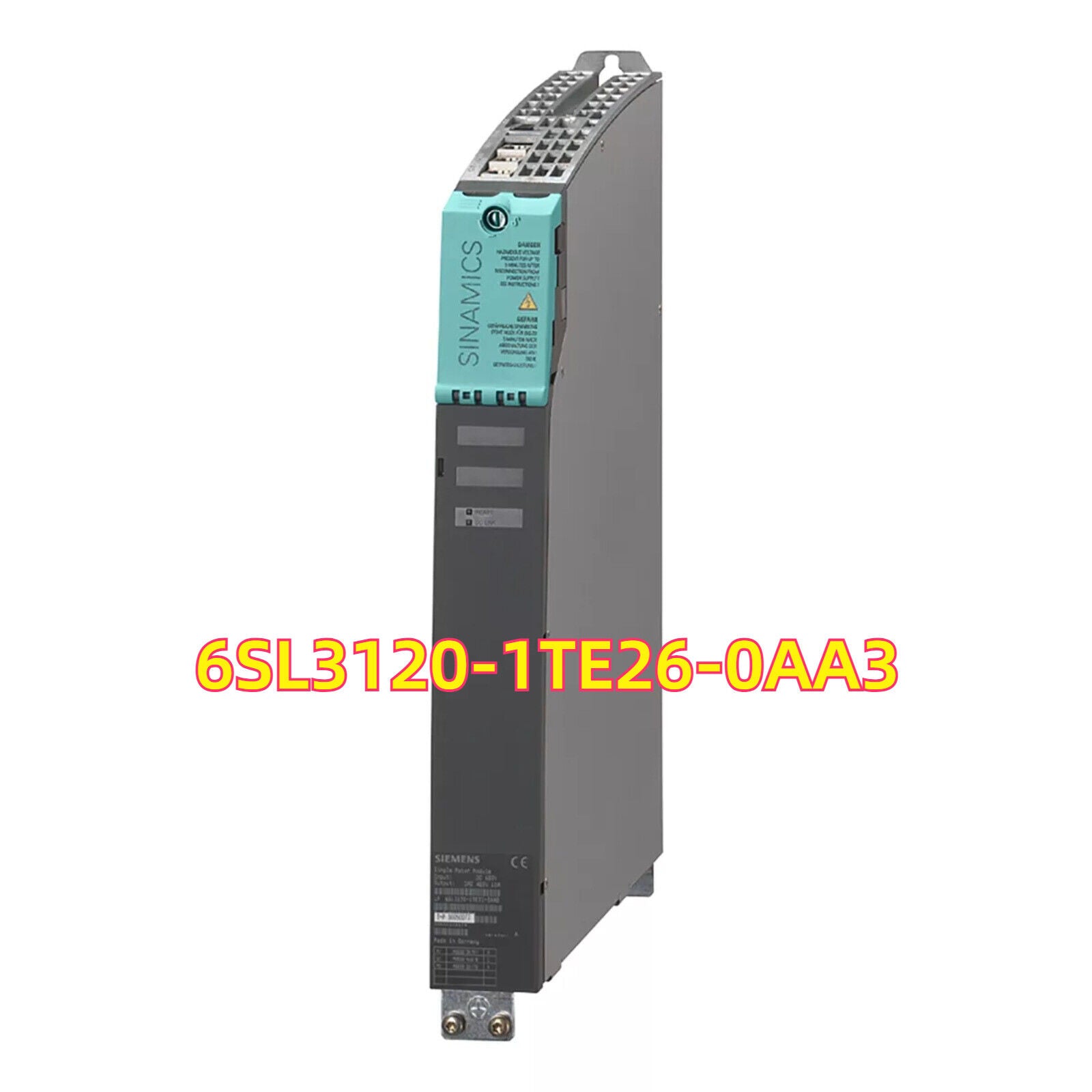 Siemens SINAMICS 6SL3120-1TE26-0AA3 Single Motor Module, gray industrial equipment.